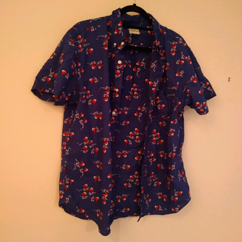 J. Crew men's printed cotton shirt